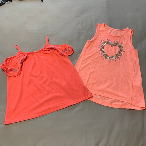 Children's Place girls tank top bundle. Pink. Size 7/8. - Picture 1 of 11